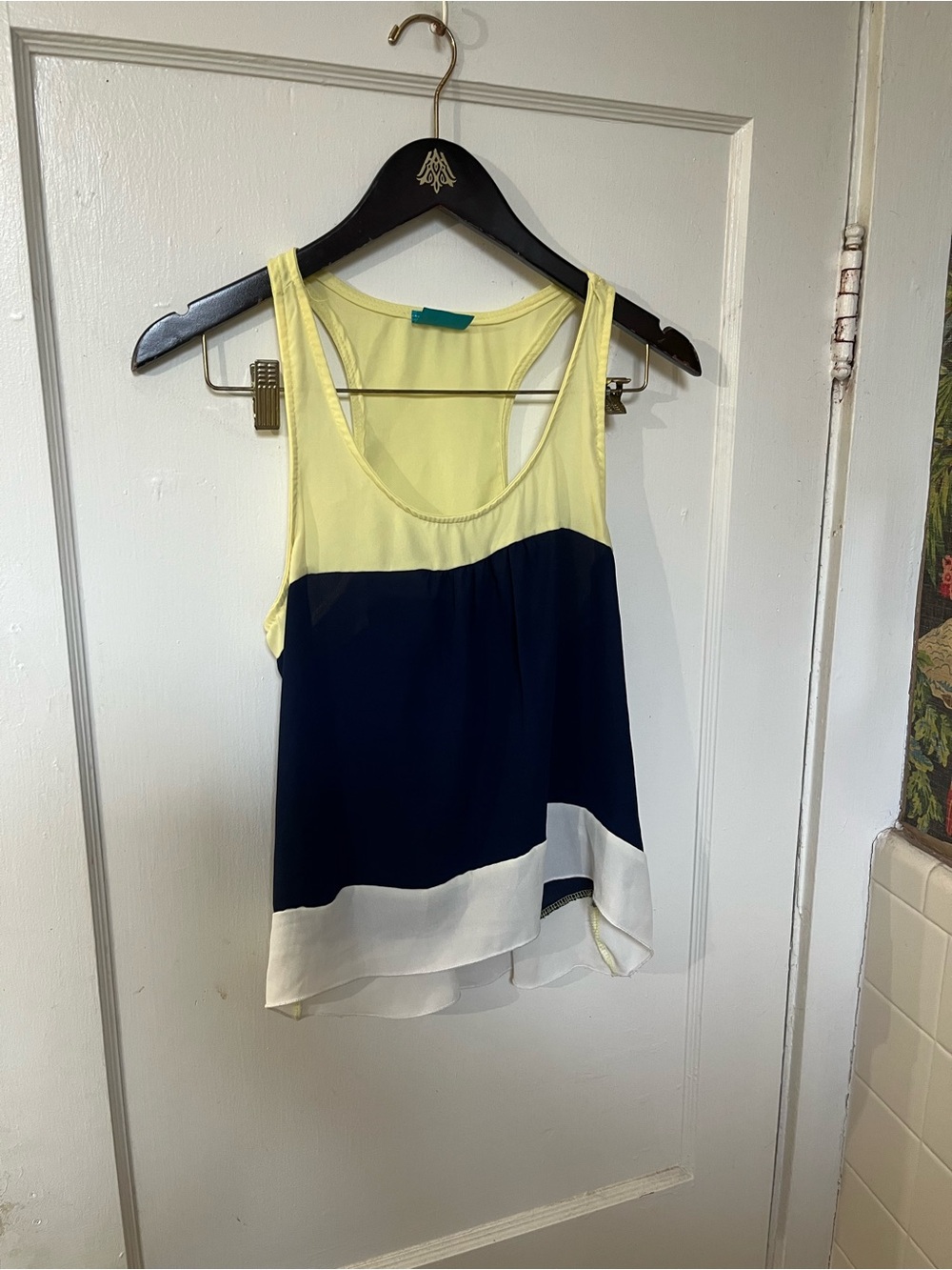Color of Love Colorblock Chiffon Tank Top Size Medium EUC